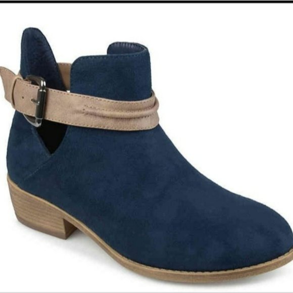 Journee Collection Mavrik Ankle Bootie Navy Blue -7.5 - Picture 1 of 4
